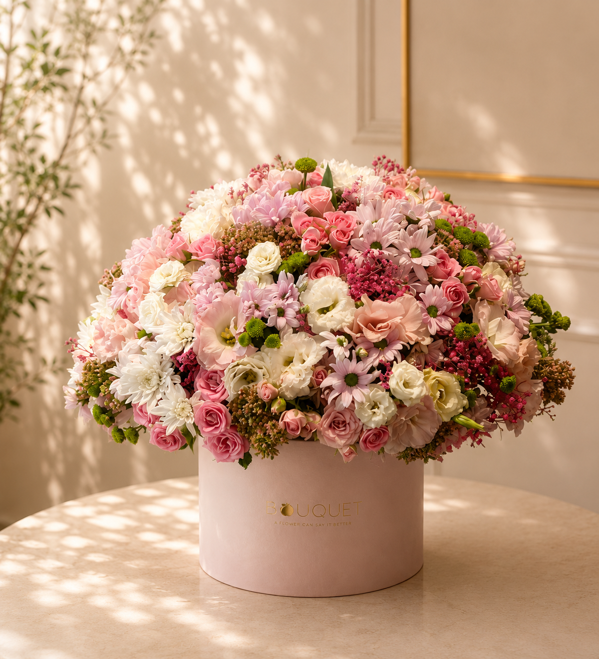 Pink Roses Daisies Dome Pink Cylinder