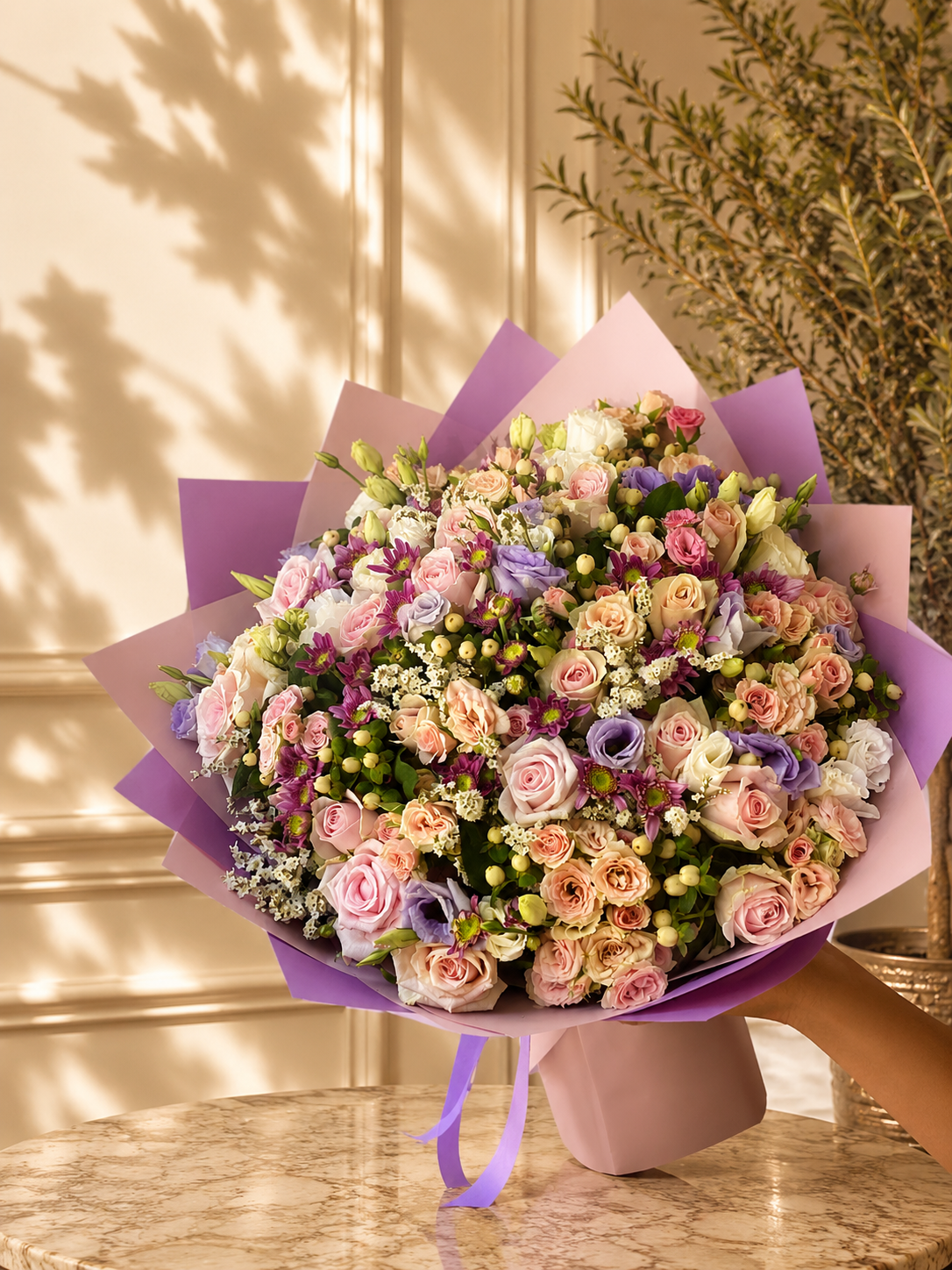 Peach Lisianthus Bouquet