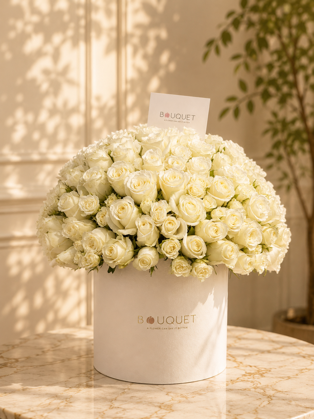 White Roses Dome White Cylinder