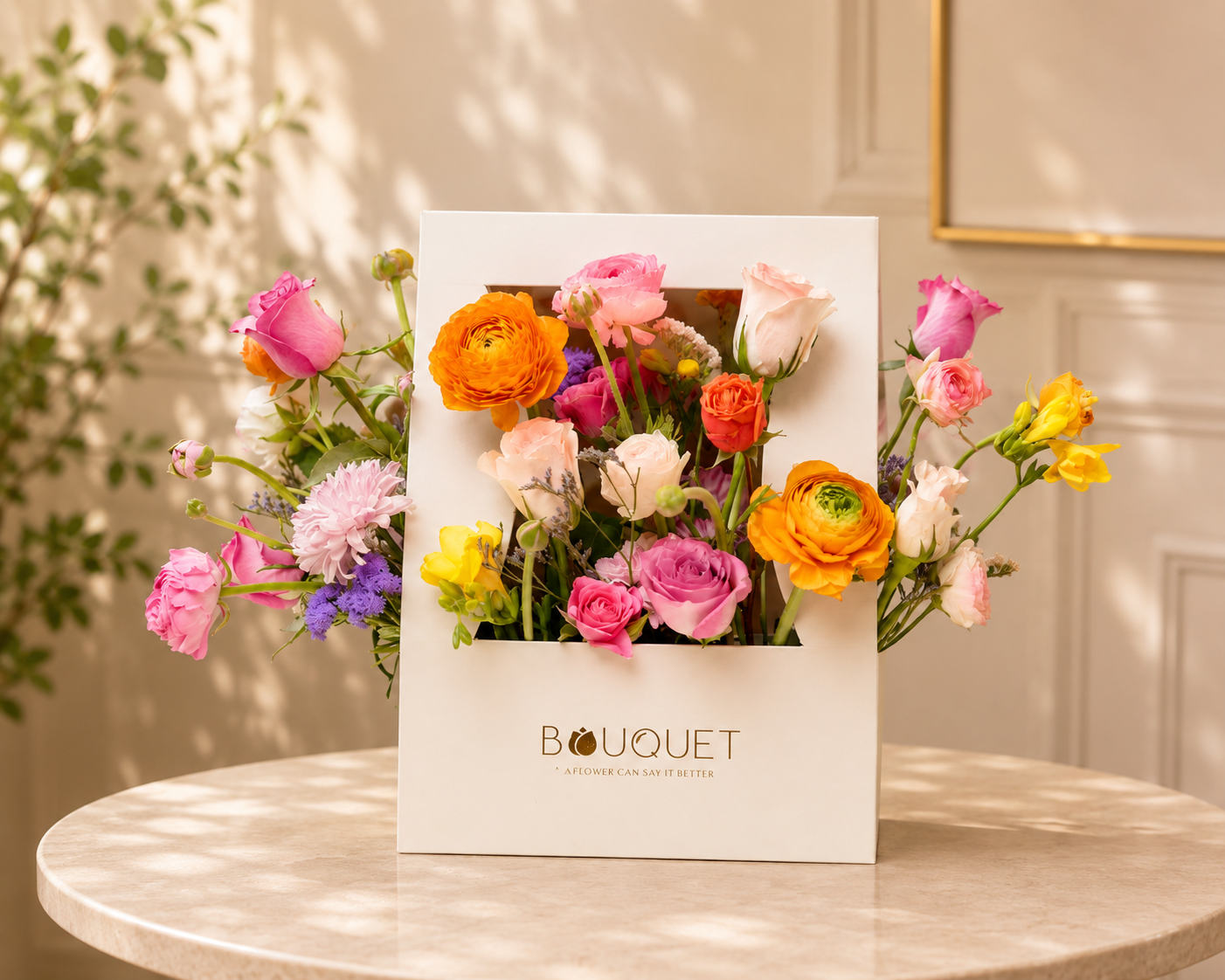 Colorful Mixed Flowers Envelope Box