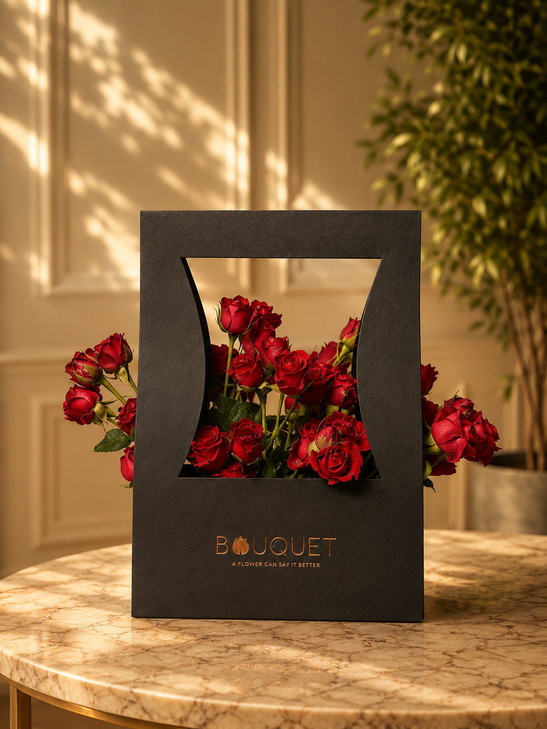 Red Roses Black Open Frame Carrier