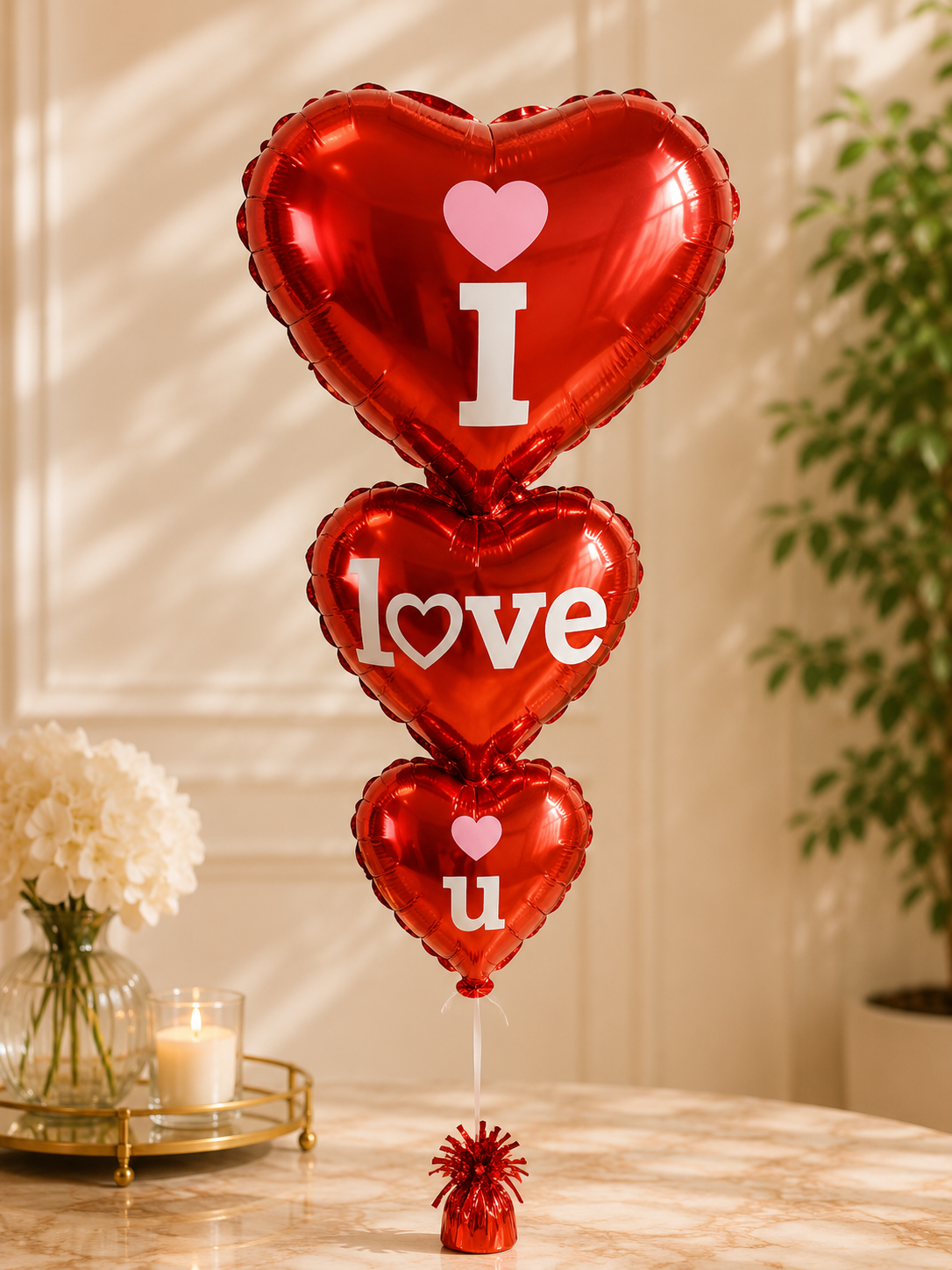 3 Balloon I Love You Bundle – Red