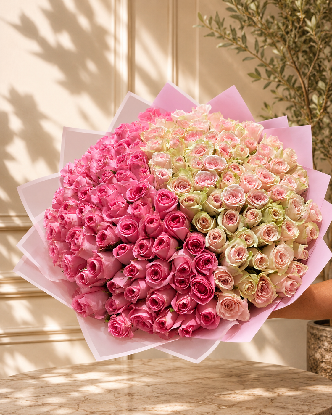 Pink Ombre Roses Bouquet