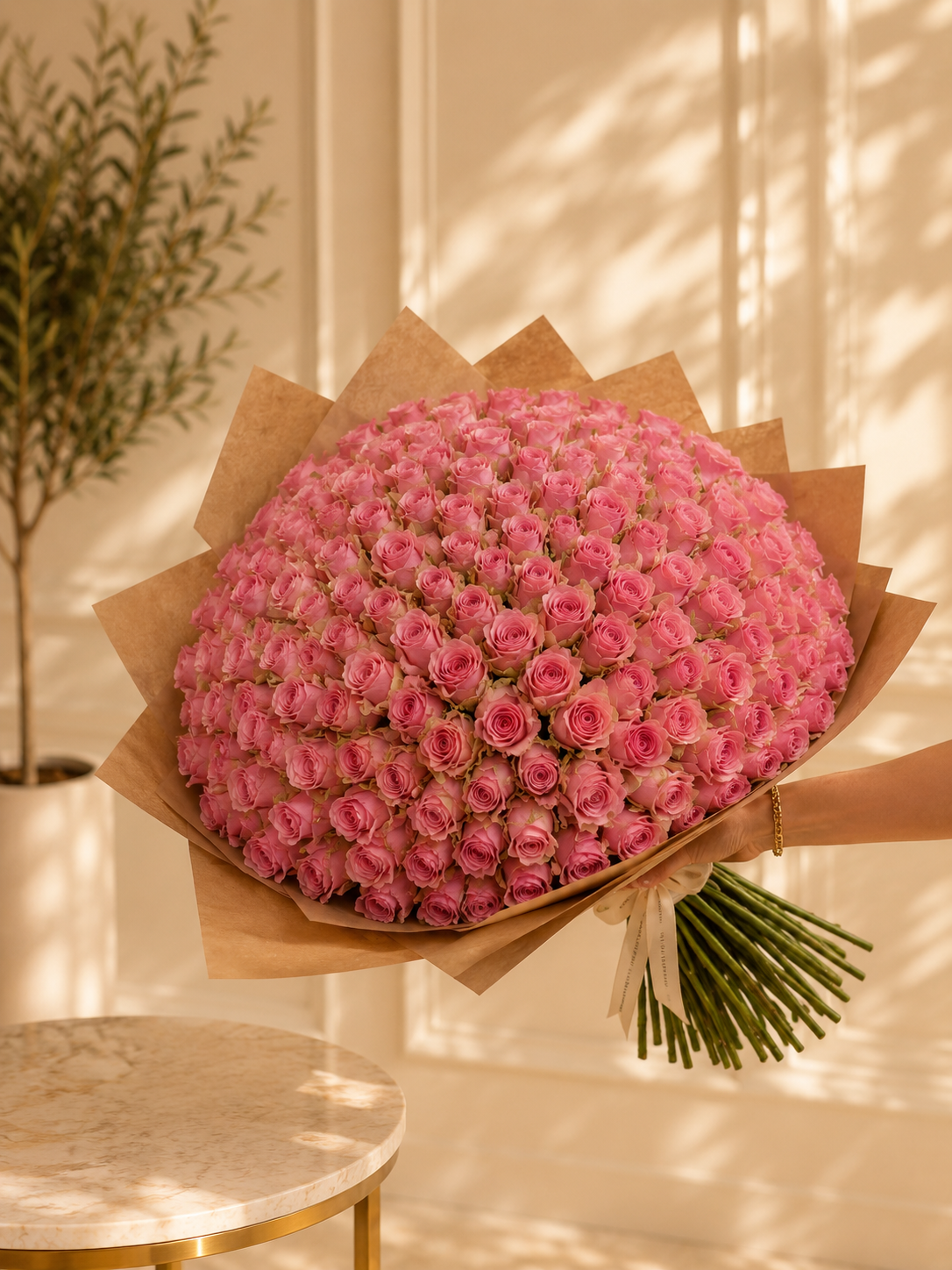 Pink Roses Kraft Wrap V2
