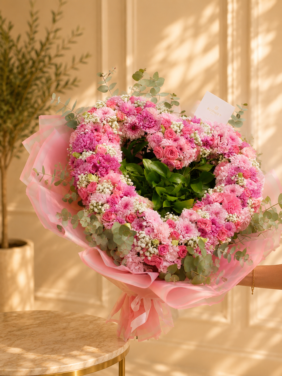 Pink Roses Wreath