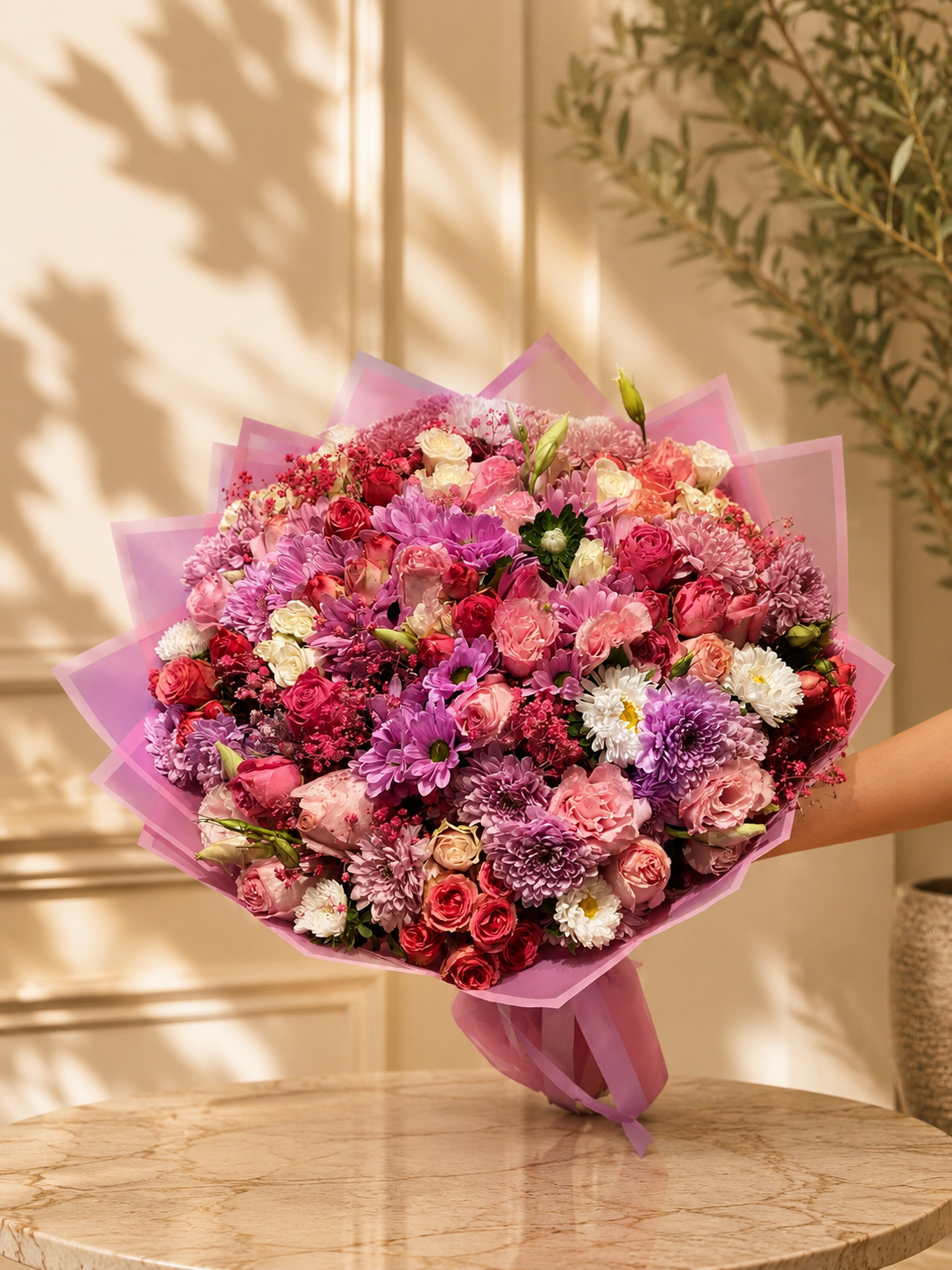 Purple Mixed Flowers Bouquet