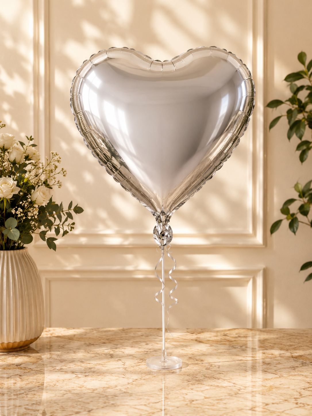 Silver Foil Heart Balloon