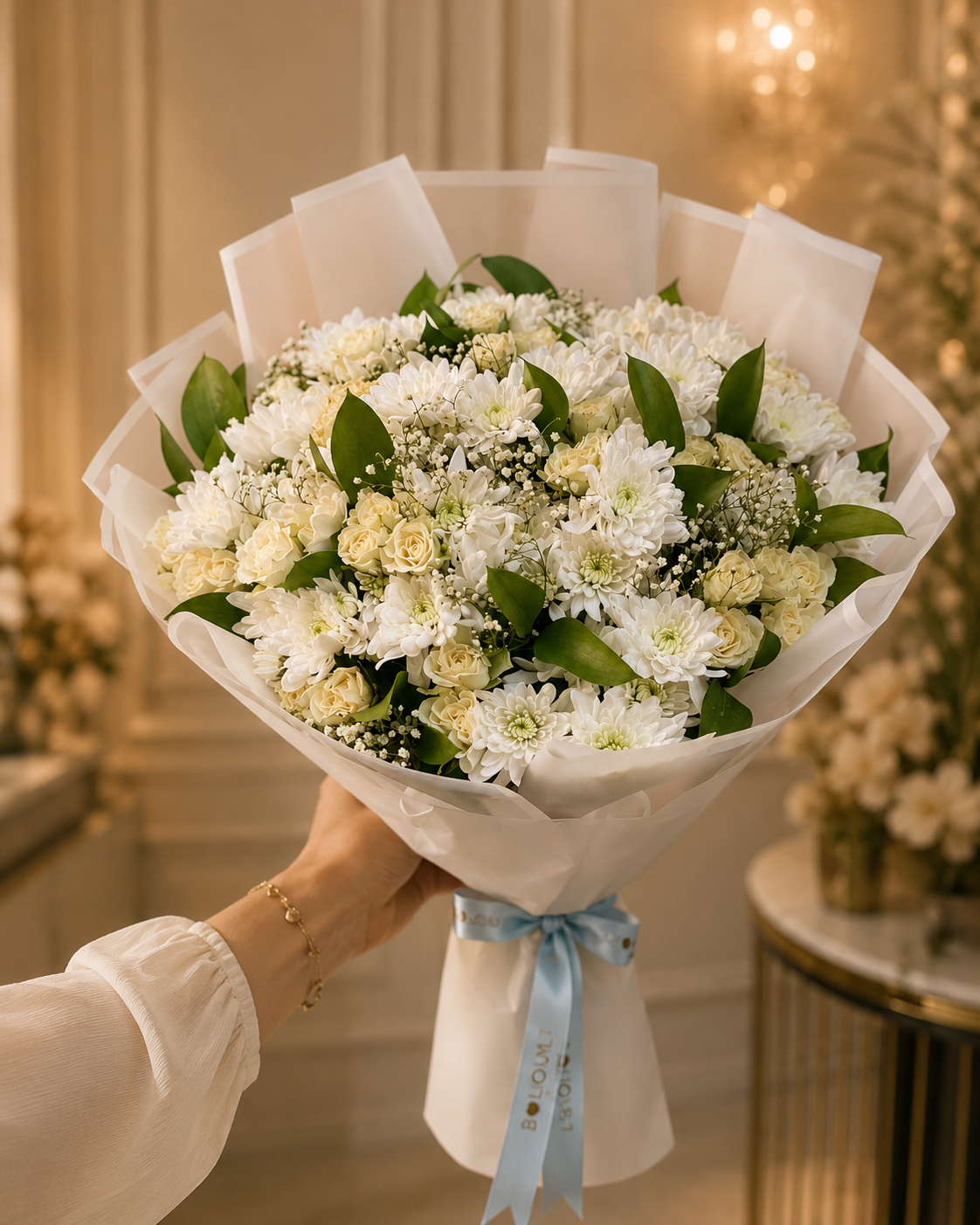 White Chrysanthemums Bouquet