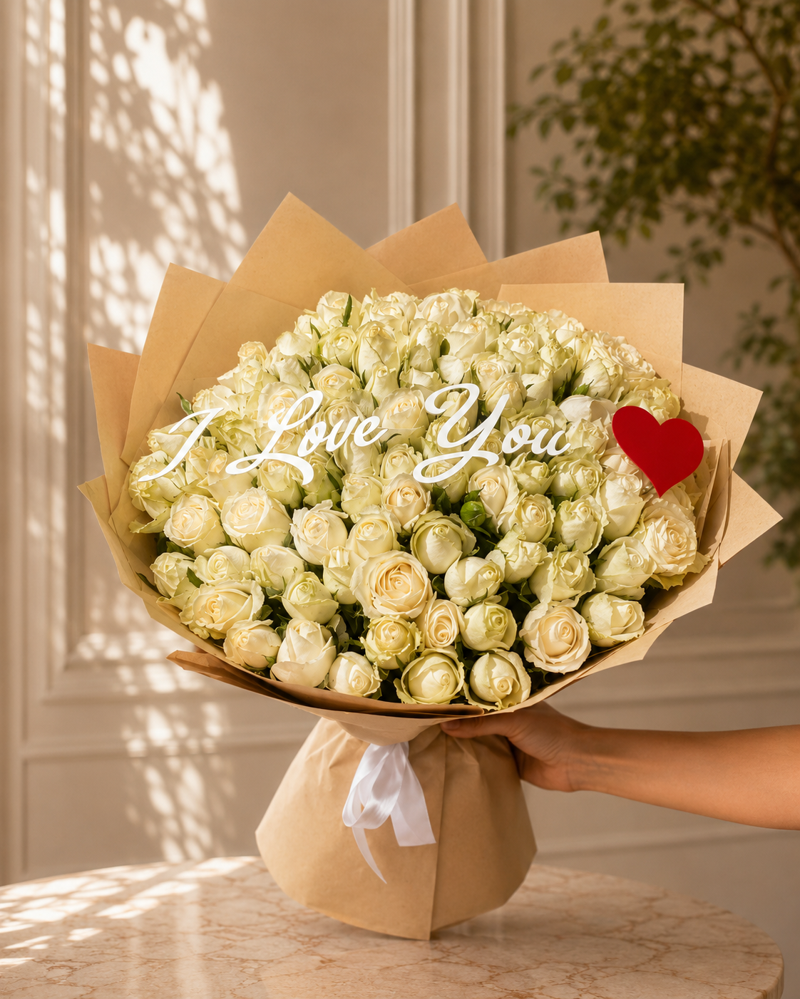 White Roses Love Bouquet